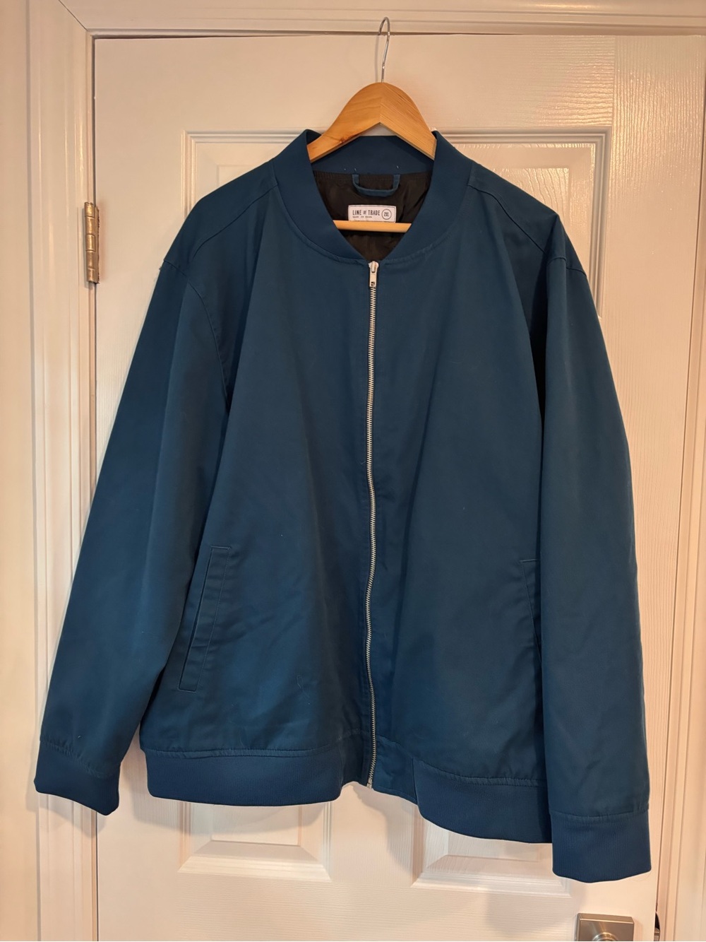 Line of Trade men's teal blue full-zip bomber jacket size XXL